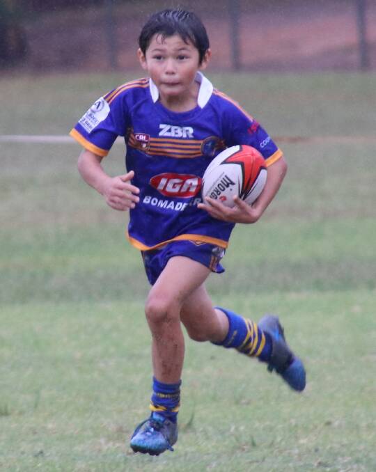 ON FIRE: John Lamb scored two tries in a nail-biting U8's game against Nowra, which ended in a 16-all draw.