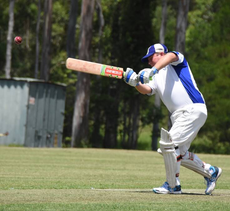 BIG SHOT: Sussex Inlet's Paul Kezik crunched 10 boundaries and one six on his way to scoring 107 runs against North Nowra-Cambewarra at the Bernie Regan Sporting Complex. Photo: DAMIAN McGILL