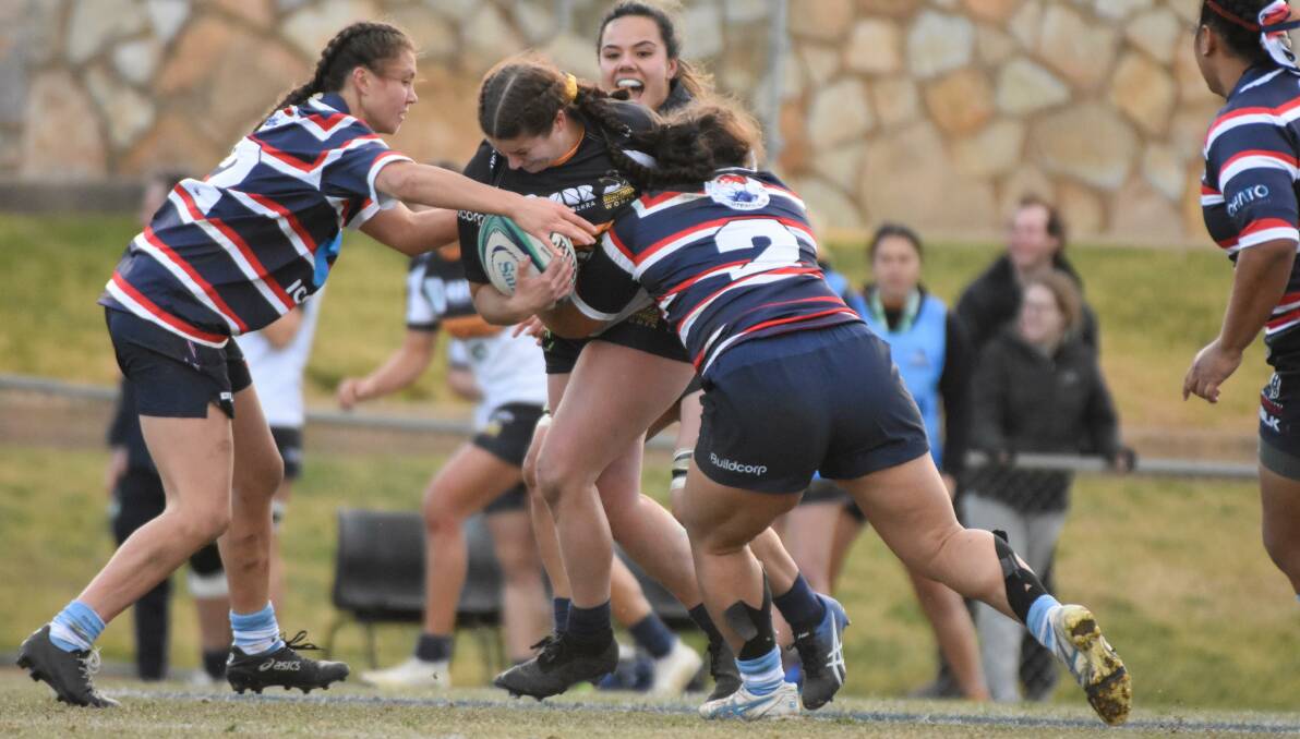Bomaderry's Harriet Elleman makes a run for the Brumbies against the Rebels on Saturday. Photo: Lachlan Lawson photography