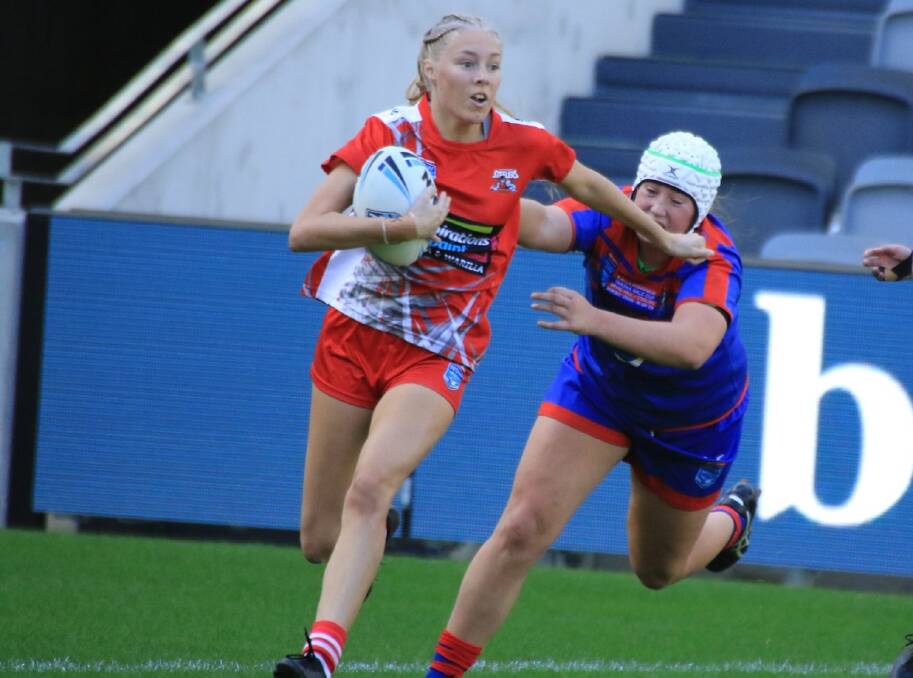 Teagan Berry in action for the Illawarra Steelers during the Tarsha Gale grand final against the Newcastle Knights. Photo: ALLAN BARRY