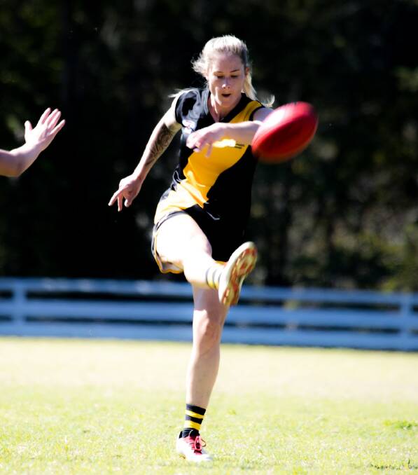 Bomaderry's Rhianna Nelson kicked one goal in Saturday's win over Northern Districts. Photo: Team Shot Studios