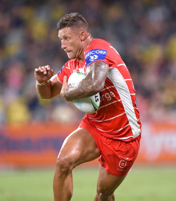 Tariq Sims and his Dragons will host the Sea Eagles on Friday. Photo: NRL Imagery/Scott Davis