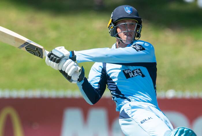 Ulladulla's Matthew Gilkes in action for the NSW Blues this season. Photo: CRICKET NSW