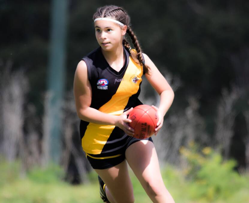 Bomaderry's Aysha Sanchez has been selected in the GWS Giants Academy's under 14s girls squad. Photo: Team Shot Studios