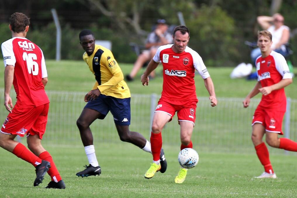 Milton-Ulladulla product Chris Price in action for the Wollongong Wolves against the North Shore Mariners earlier this year. Photo: Pedro Garcia Photography