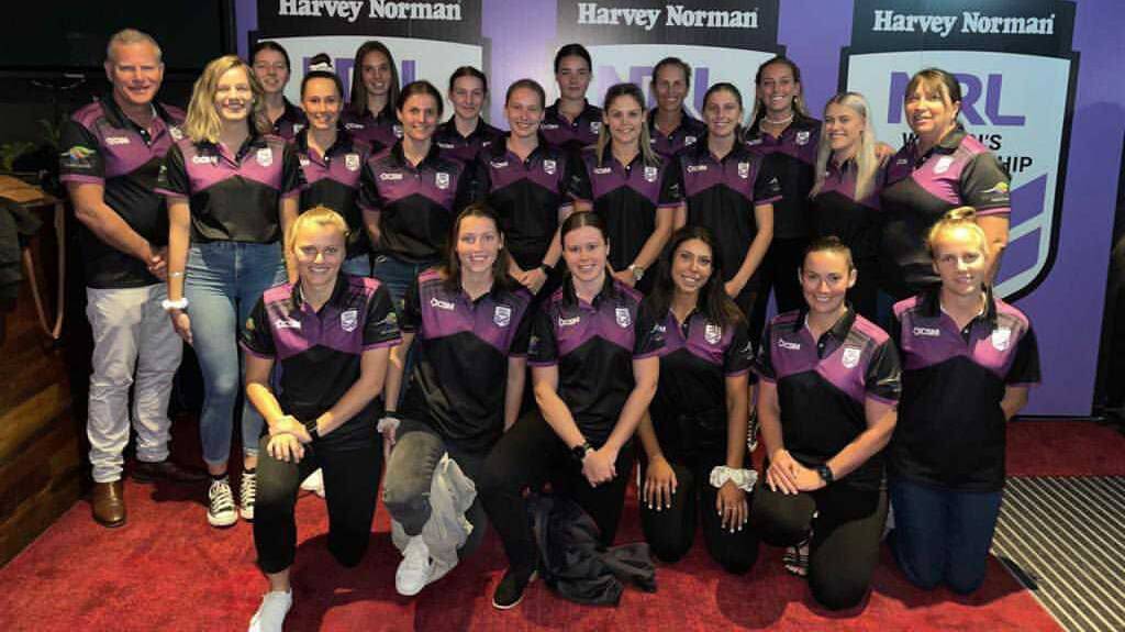Rhianna Boag (front left) and her women's national refereeing squad in Queensland. Photo: Supplied