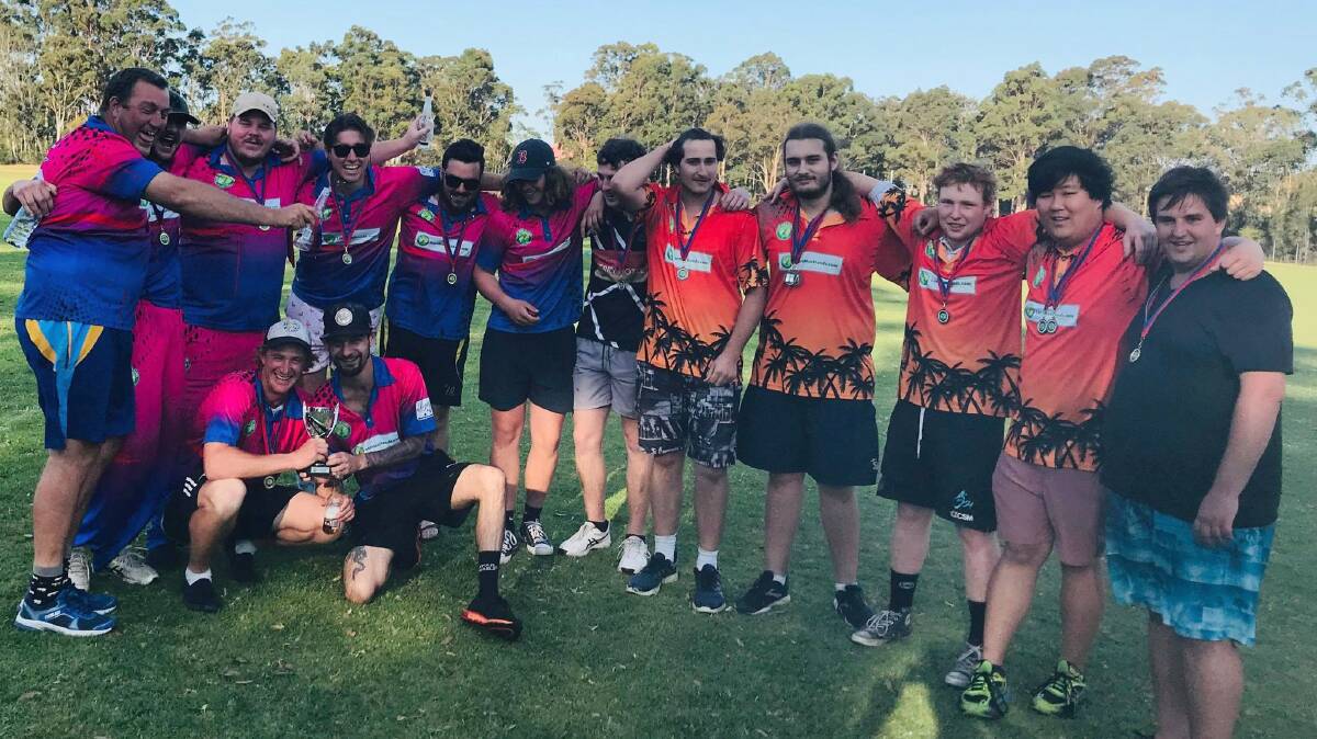 The Flamingoes and Pitch Please after Sunday's grand final. Photo: Supplied