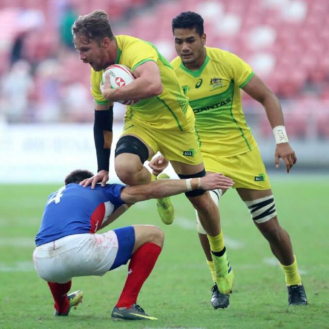 Tom Connor in action for the Aussies in Singapore. Photo: AU7s