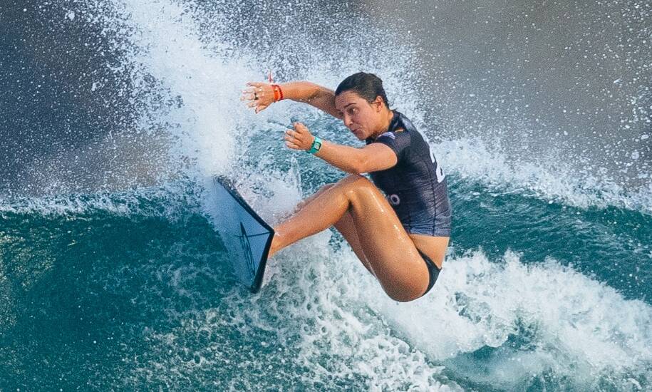 Culburra Beach's Tyler Wrights surfs at Mexico during the 2021 season. Photo: WSL