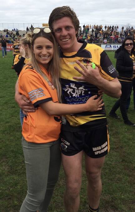 Chelsea Tout and Joey Rose in their Tigers gear. Photo: SUPPLIED