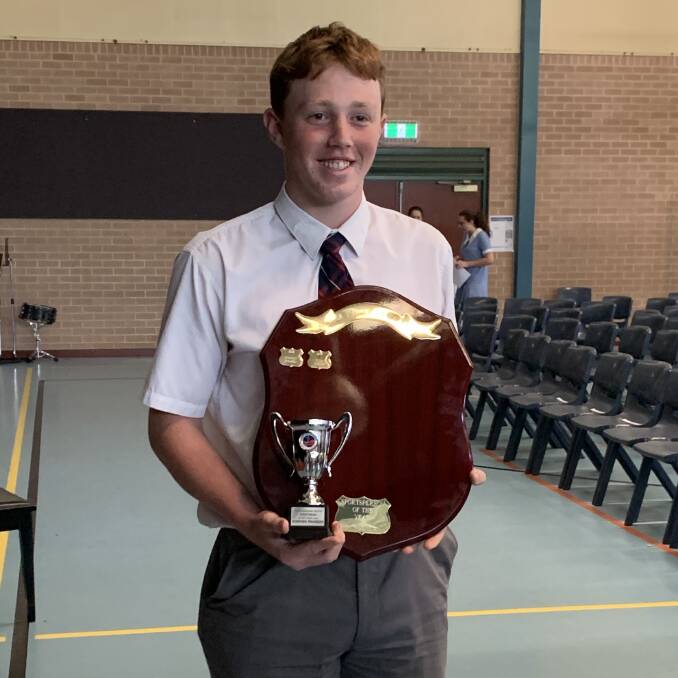 Stephen Pearson with his Nowra Anglican College Sportsperson of the Year award. Photo: SUPPLIED