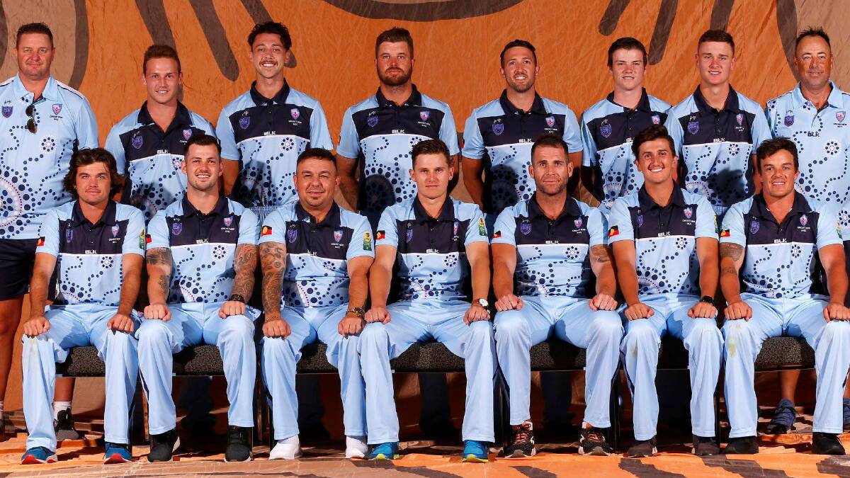 Nate Jones (back row, third from left) and his NSW Indigenous side in Alice Springs. Photo: CRICKET AUSTRALIA