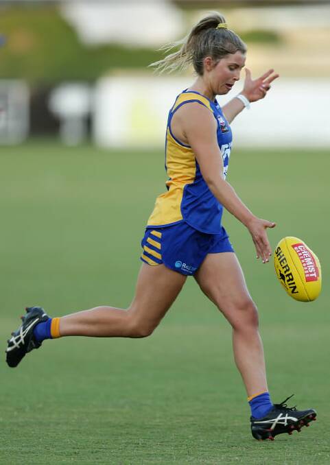 Nowra's Maddy Collier trains with the West Coast Eagles. Photo: EAGLES MEDIA