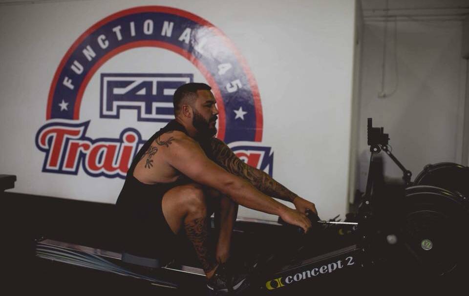 Dylan Farrell trains at his Nowra F45 Training gym prior to the shutdown. Photo: SUPPLIED