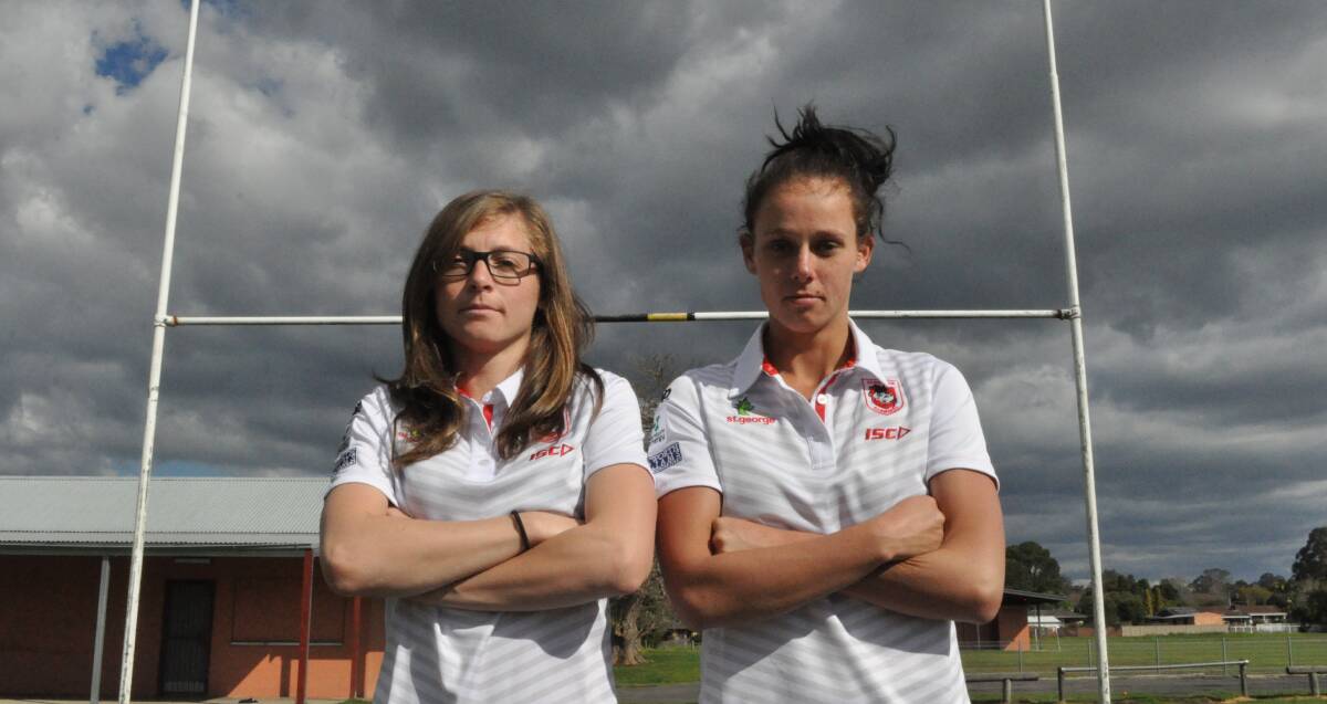 READY FOR ACTION: Bomaderry duo Jessica Little and Talia Atfield will line-up for the St George Illawarra Dragons women's NRL Nines team this Saturday. Photo: COURTNEY WARD