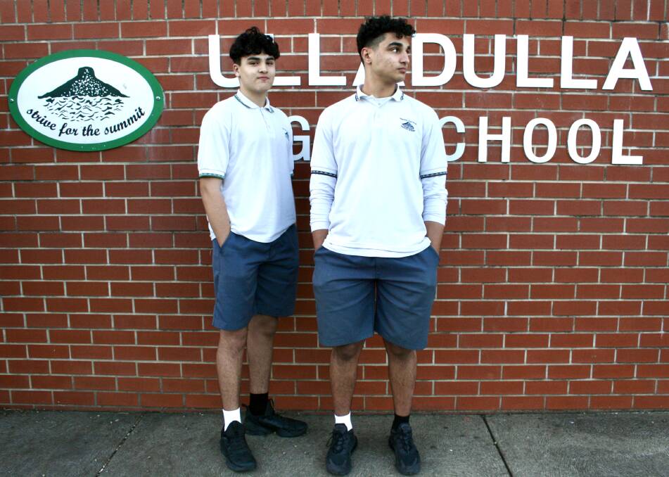 Nazar and Ziad El Tobgy have started a black and white sock initiative at Ulladulla High School. Photo: Emily Richardson