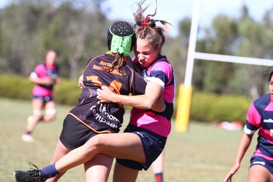 Illawarra's Aroha Spillane makes a tackle at the weekend. Photo: NSW COUNTRY RUGBY UNION
