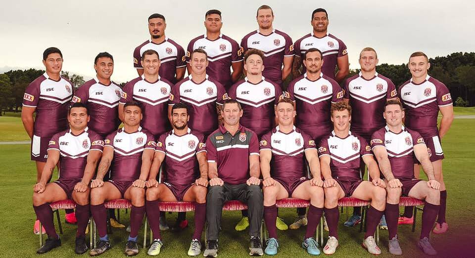 Jesse Dee (middle row, fourth from left) and his Queensland Rangers team. Photo: QRL