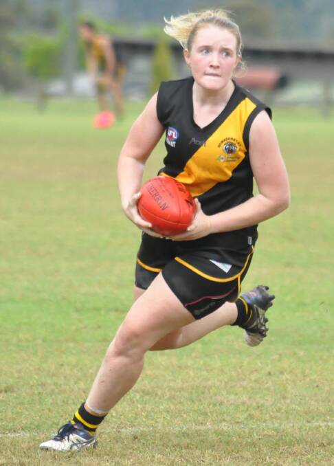 LETHAL: Bomaderry Tigers' Ellie Priest. Photo: DAMIAN McGILL