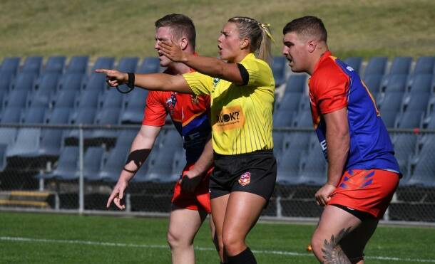 Karra-Lee Nolan refereeing the recent CRL Country Championships. Photo: CRL