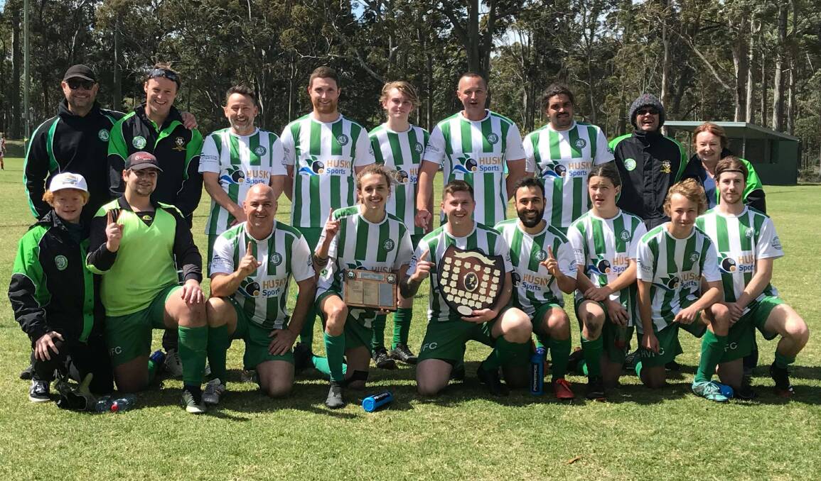 Huskisson-Vincentia after their victory in the SDFA third grade grade final. Photo: Supplied