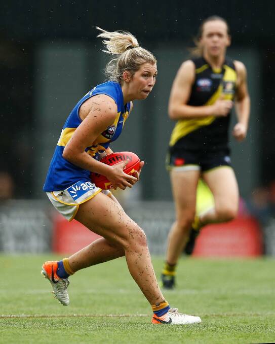 Nowra's Maddy Collier and her West Coast side will be part of an 18-team AFLW competition in 2022-23. Photo: Eagles Media