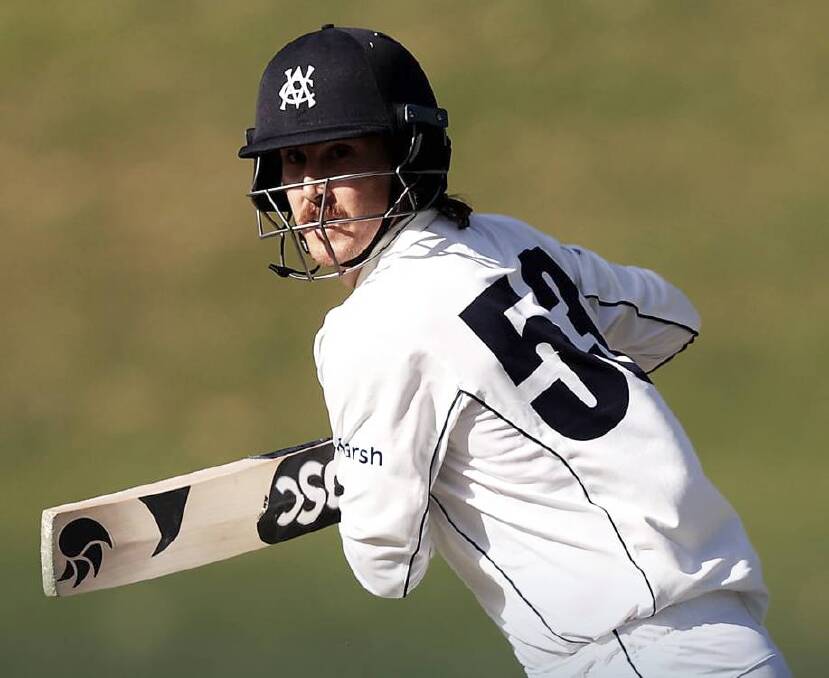 Nowra's Nic Maddison scored 87 runs in the first innings, which set up his side's opening Sheffield Shield win. Photo: Cricket Victoria