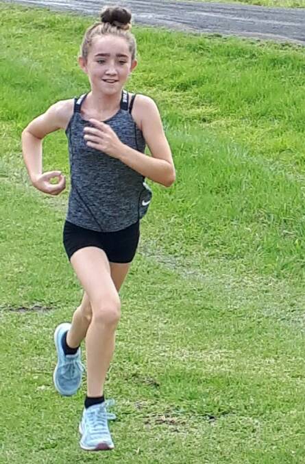 Impressive effort: Hailey D'Ombrain, 13, was the fastest female in the 3km event on Saturday, finishing in a time of 12min 24sec.