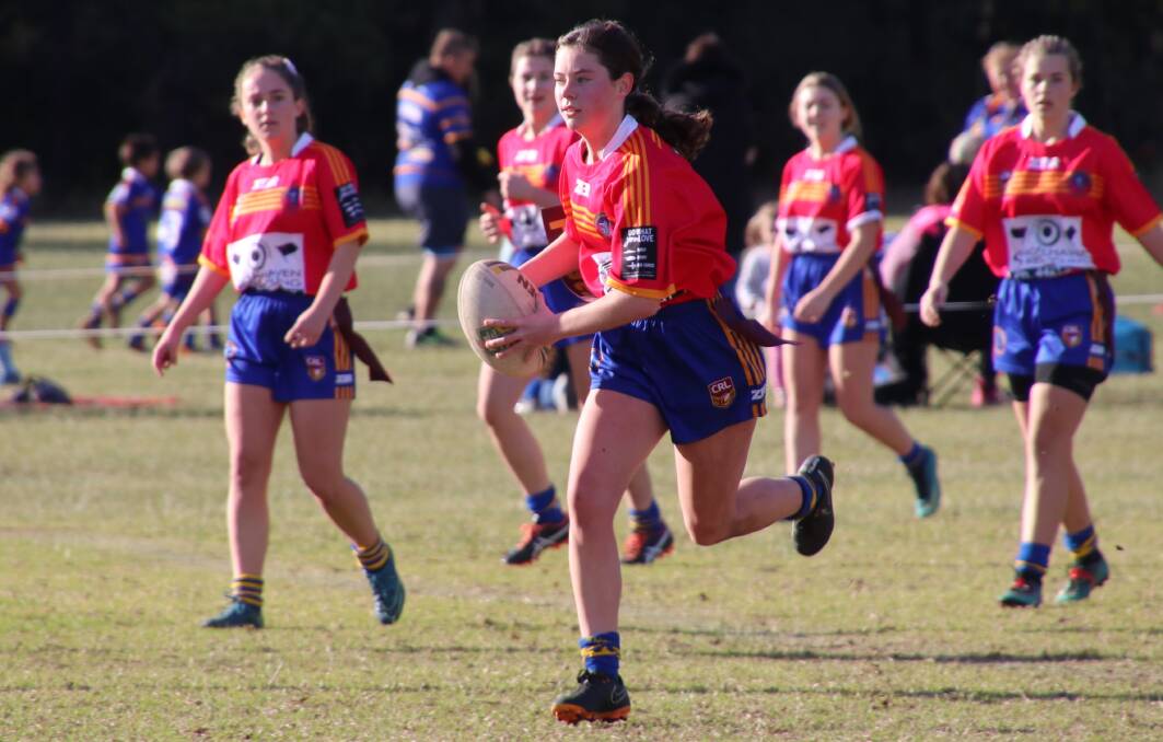 Dominant: Jess Ward was among the try scorers in the Swamp Rats Under 16 Girls League Tag win over Stingrays.