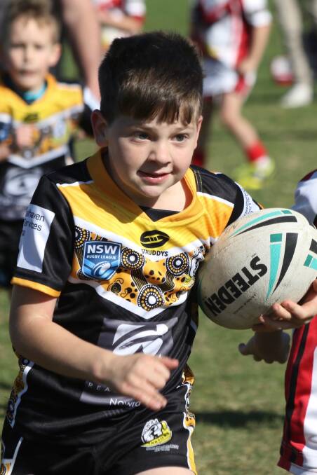  Nowra Warriors under 7s player Hunter Ganderton has his eye on the prize.