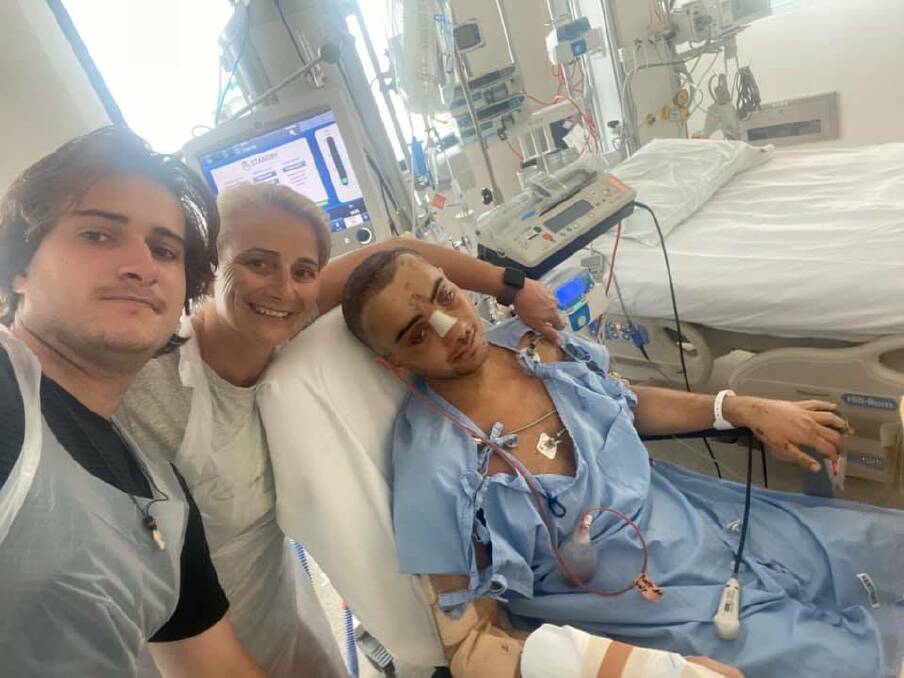 James and Nichole Biggs with Jack at St George Hospital. Photo: Supplied