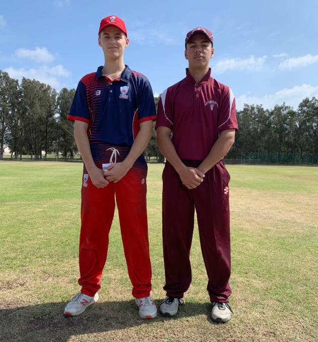LEADERS: Respective captains Blake Smith (Illawarra) and Rhys Burinaga (Shoalhaven) before their Twenty20 match on Sunday. Photo: CRAIG HOWSAN