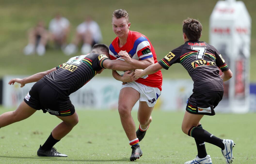 Stingrays' Liam Arnold makes a run for the ISC Dragons in 2020. Photo: NSWRL