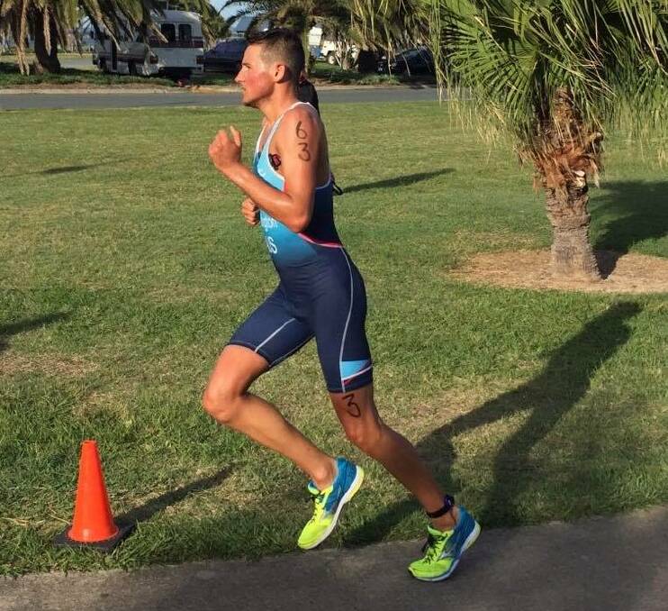 Troy Whittington competes at the recent Moreton Bay Standard Distance Oceania Championships.