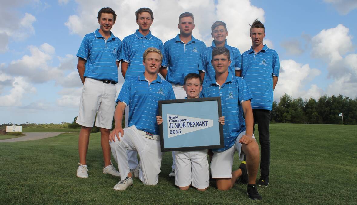 Jake Reay (back left) and his victorious Kiama state junior pennants team in 2015. Photo: Golf NSW