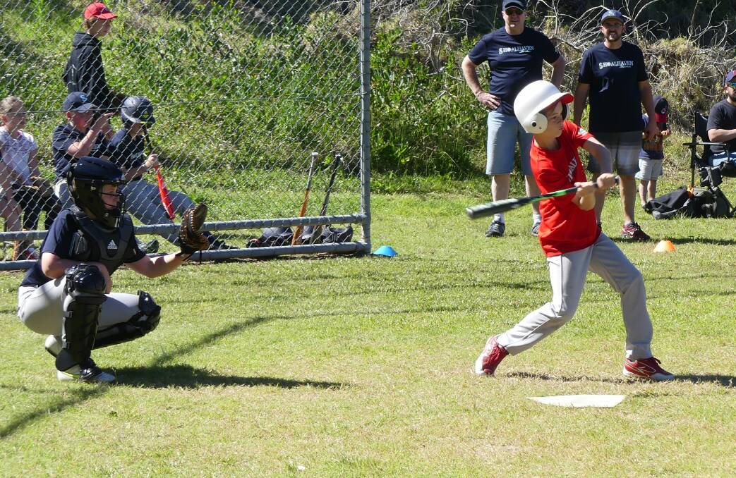 New season: Batter Saxon Reghenzani-Tate during the Shoalhaven Mariners' first round of  baseball. Picture: LISA PEARSON