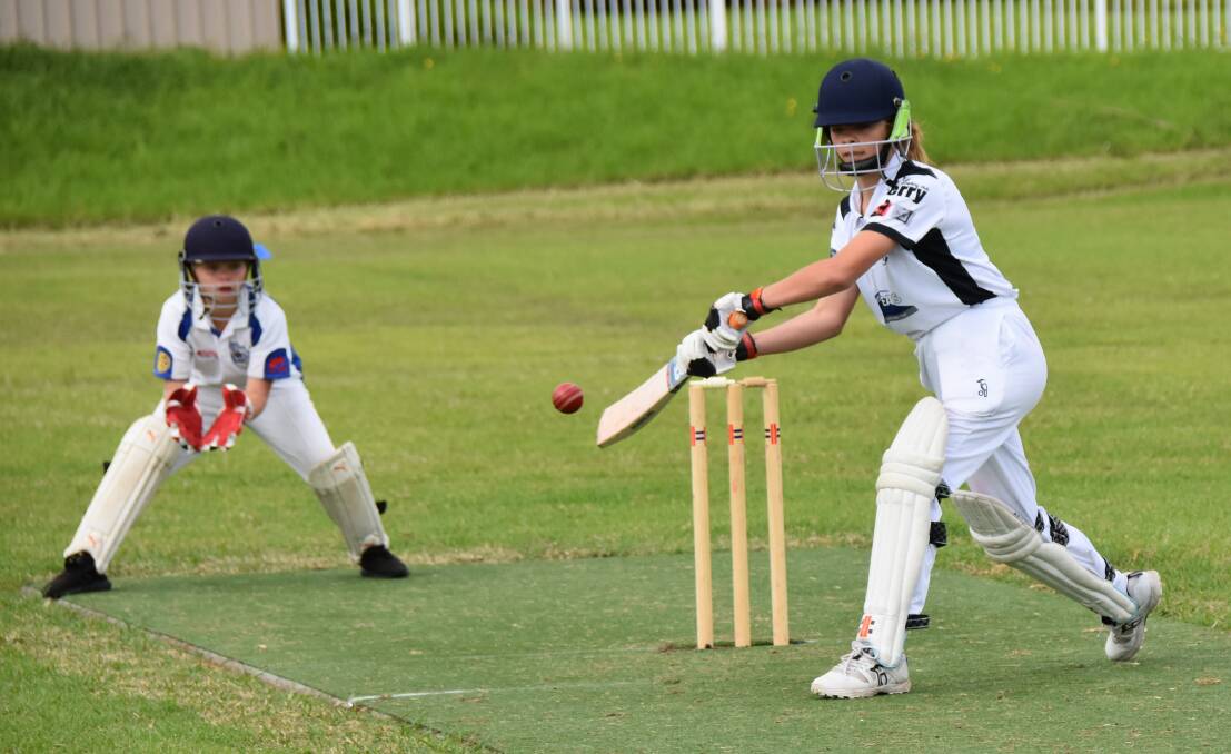 Berry-Shoalhaven Heads' Nakita Boatswain plays a shot against Sussex Inlet. Photo: Courtney Ward