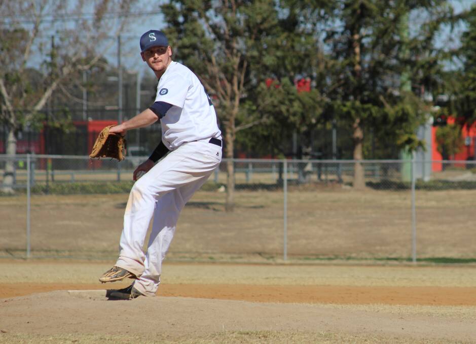 Michael Vine pitches for the Shoalhaven Mariners. Photo: SUPPLIED