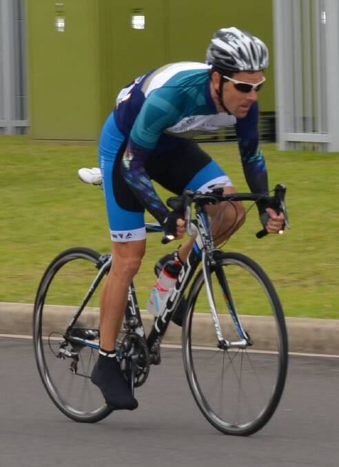 Pedal power: Ben Rolfe races ahead to win round 6 of the NVC Optus series.