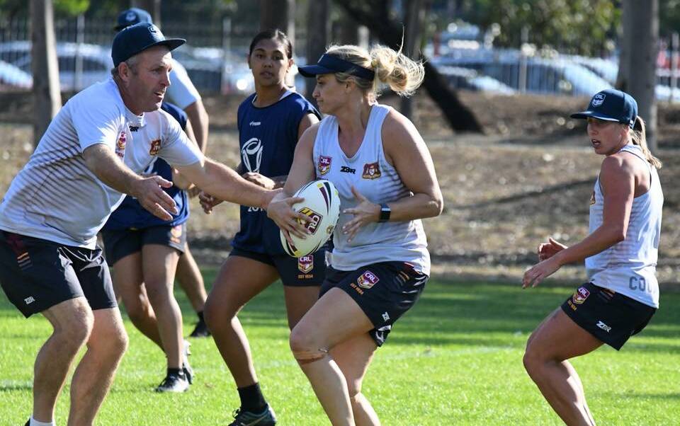 Ruan Sims trains with her NSW Country side prior to a previous tournament. Photo: CRL