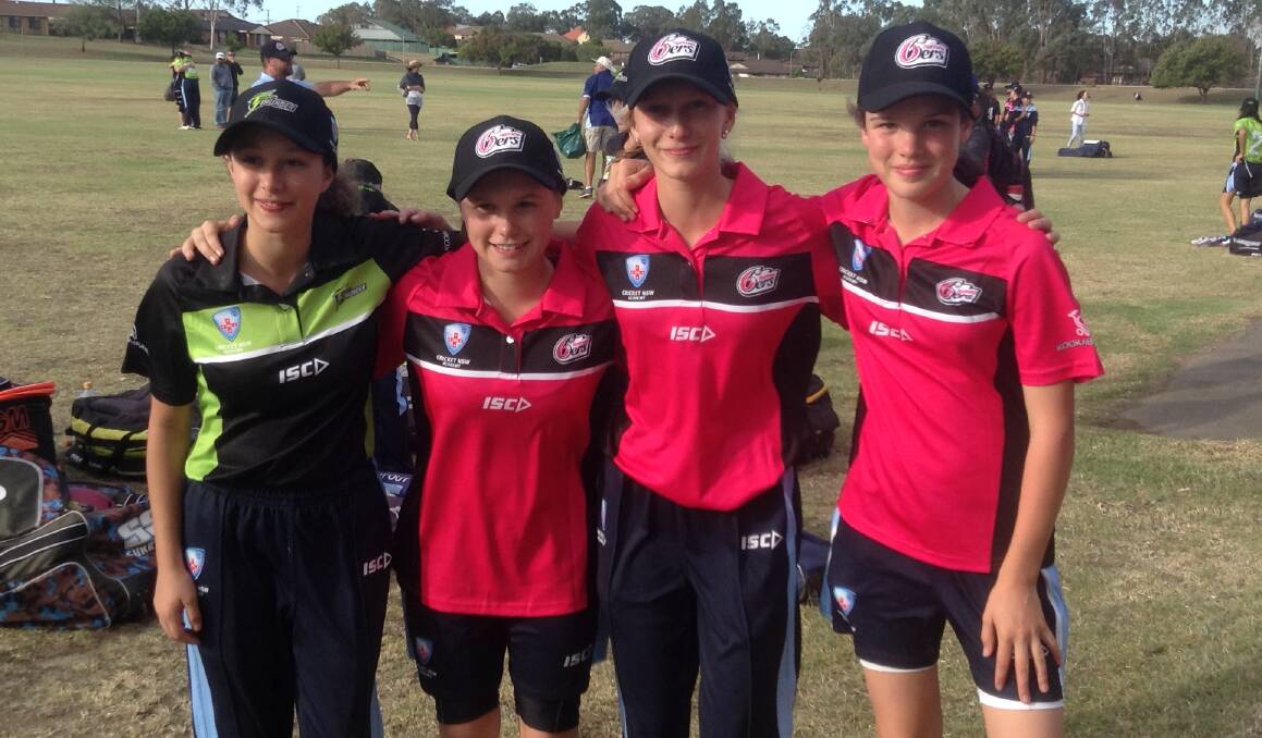 BRIGHT FUTURES: South Coast products Lily Savelli, Alana McEnearney, Tara Rudd and Eliza Heinecke at the under 15s girls state challenge.