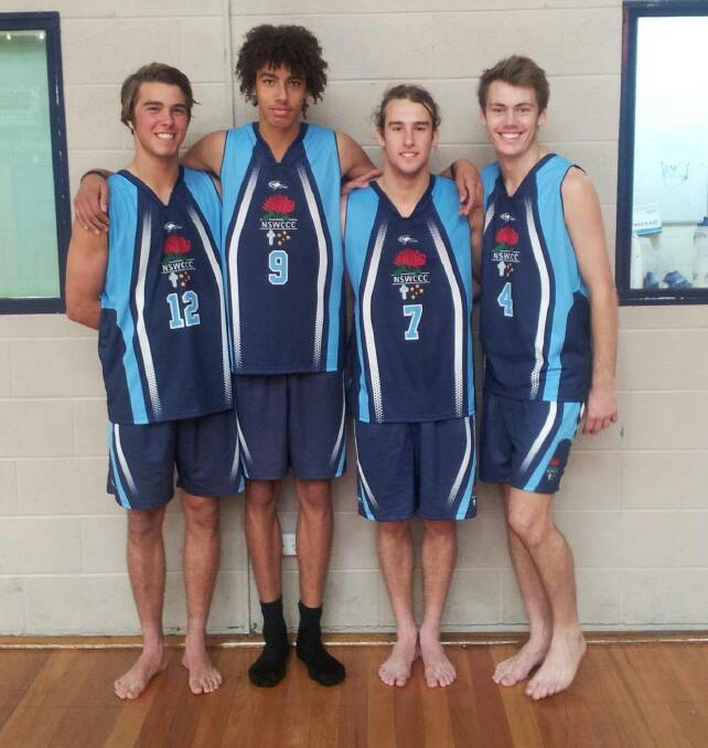 Oliver Robbiliard, Xavier Cooks, Keelan Ward and Jacob Cincurak representing NSWCCC.