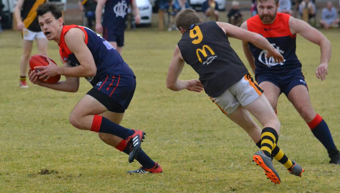 ON THE BALL: Vikings team members such as Lewis O'Brien (pictured) will help out with AFL9s. Photo: DAMIAN McGILL