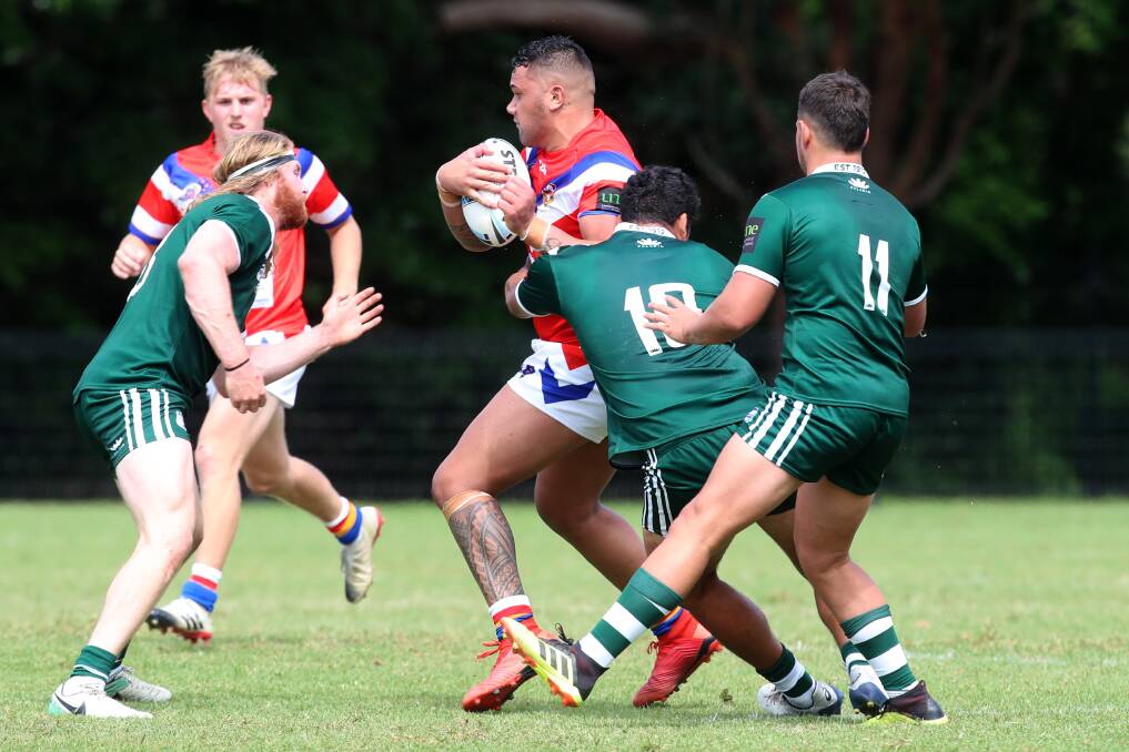 Shellharbour's Juvilee Samiu in action on Sunday for the Dragons. Photo: SYLVIA LIBER