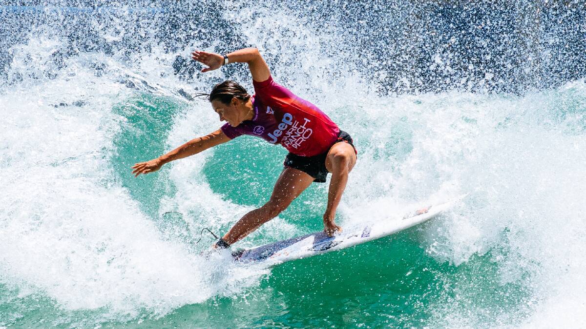 Gerroa's Sally Fitzgibbons, competing here at the recent Surf Ranch Pro, will make her Olympic Games debut in Tokyo. Photo: WSL