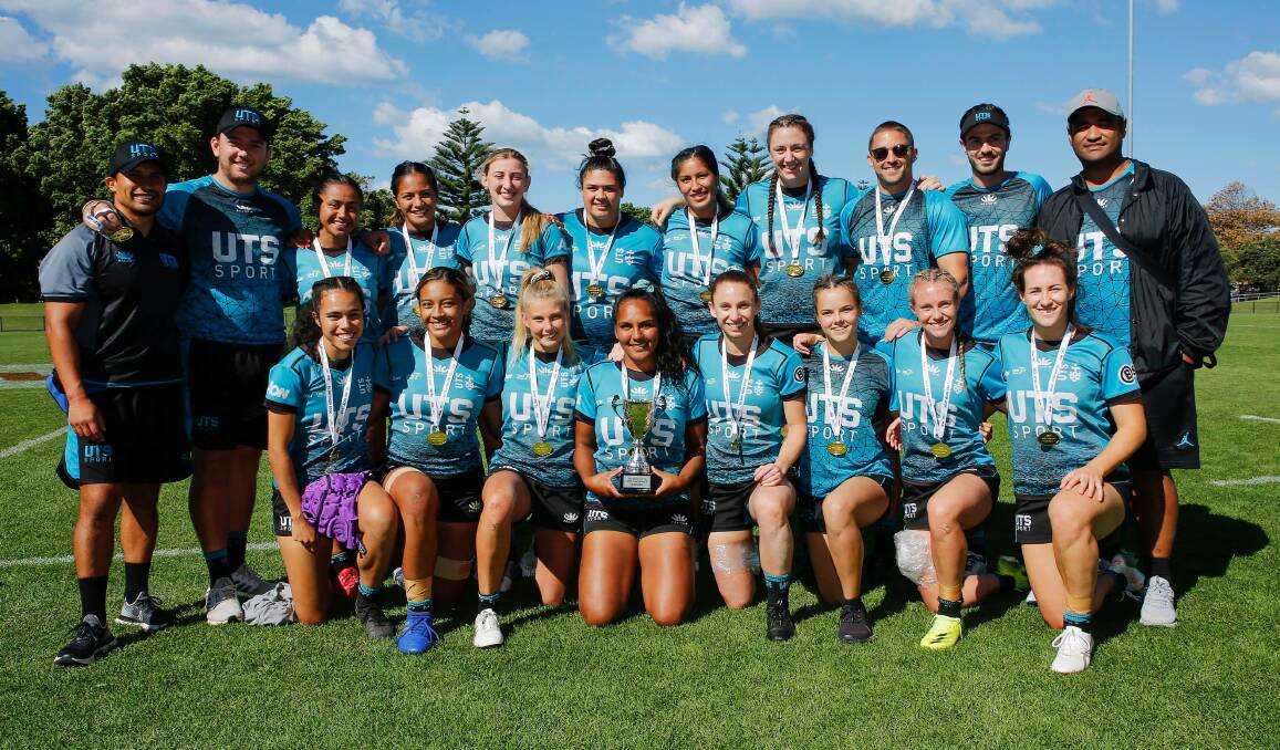 Ana Raduva (front left) and her UTS side after their victory on Sunday. Photo: Kaz Watson