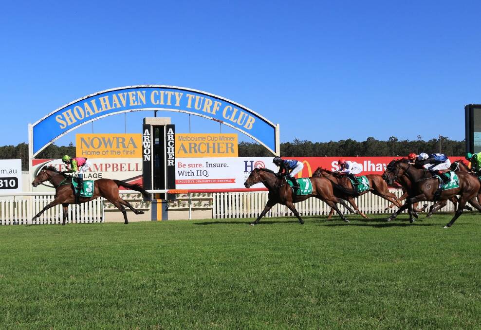 Cisco Bay takes out the 2020 Nowra Cup on Sunday. Photo: Shoalhaven City Turf Club