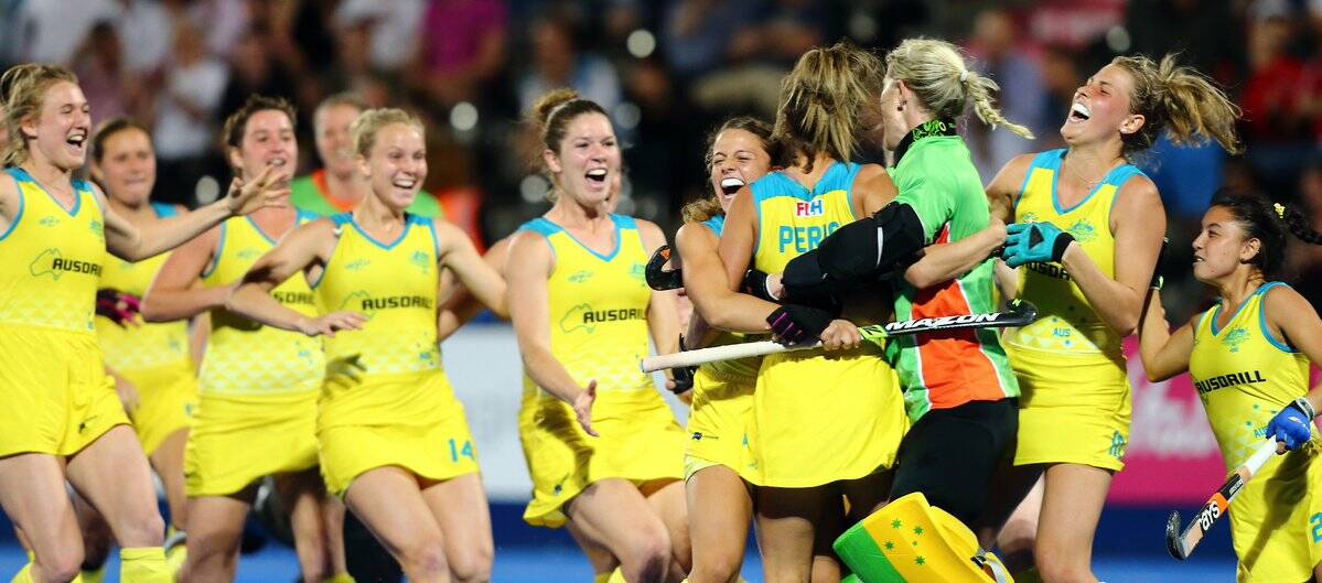 The Hockeyroos during the World Cup. Photo: WORLD SPORTS PICS