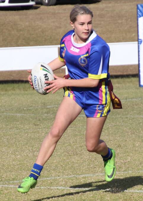Tight result: Bomaderry Under 16s Girls League Tag player Crista Middleton in action last weekend. The girls went down 16-12 to Milton Ulladulla. 