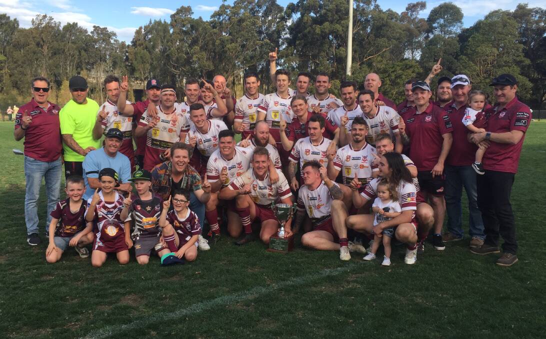 The reserve grade Albion Park-Oak Flats Eagles side after their win. Photo: DAVID HALL